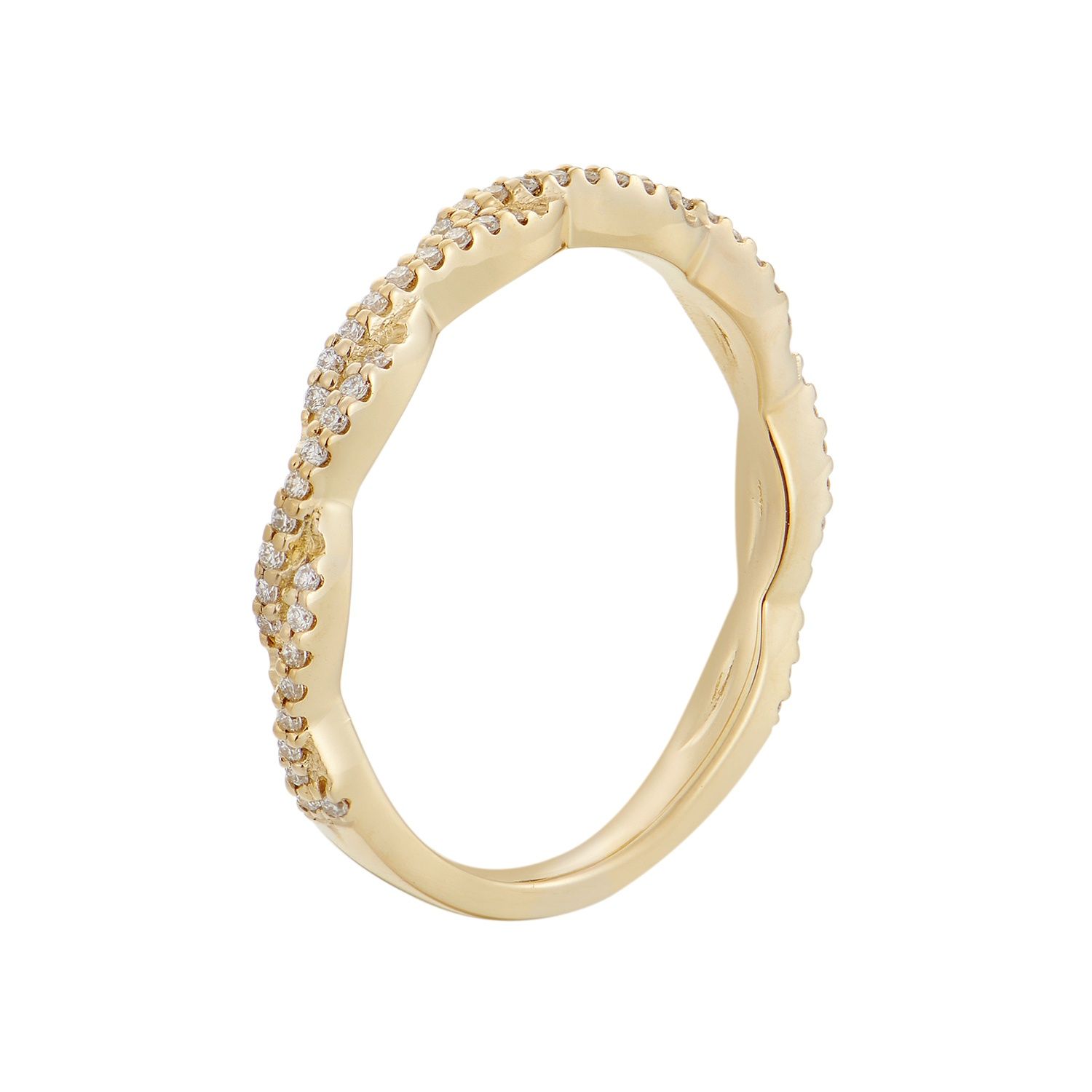 14K White/Yellow Gold Natural Diamond Wedding Band MZ73010, Colour: 14KY-2.01g-0.157ct-ND