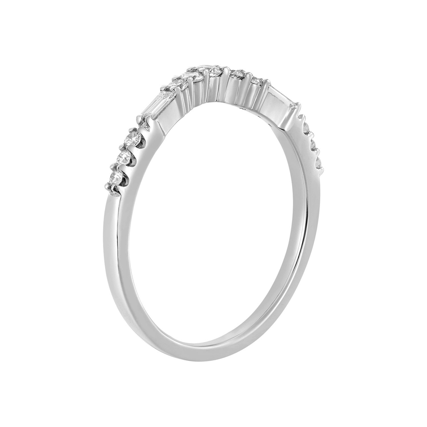 14K White Gold Lab Grown Diamond Curved Band MZ73089