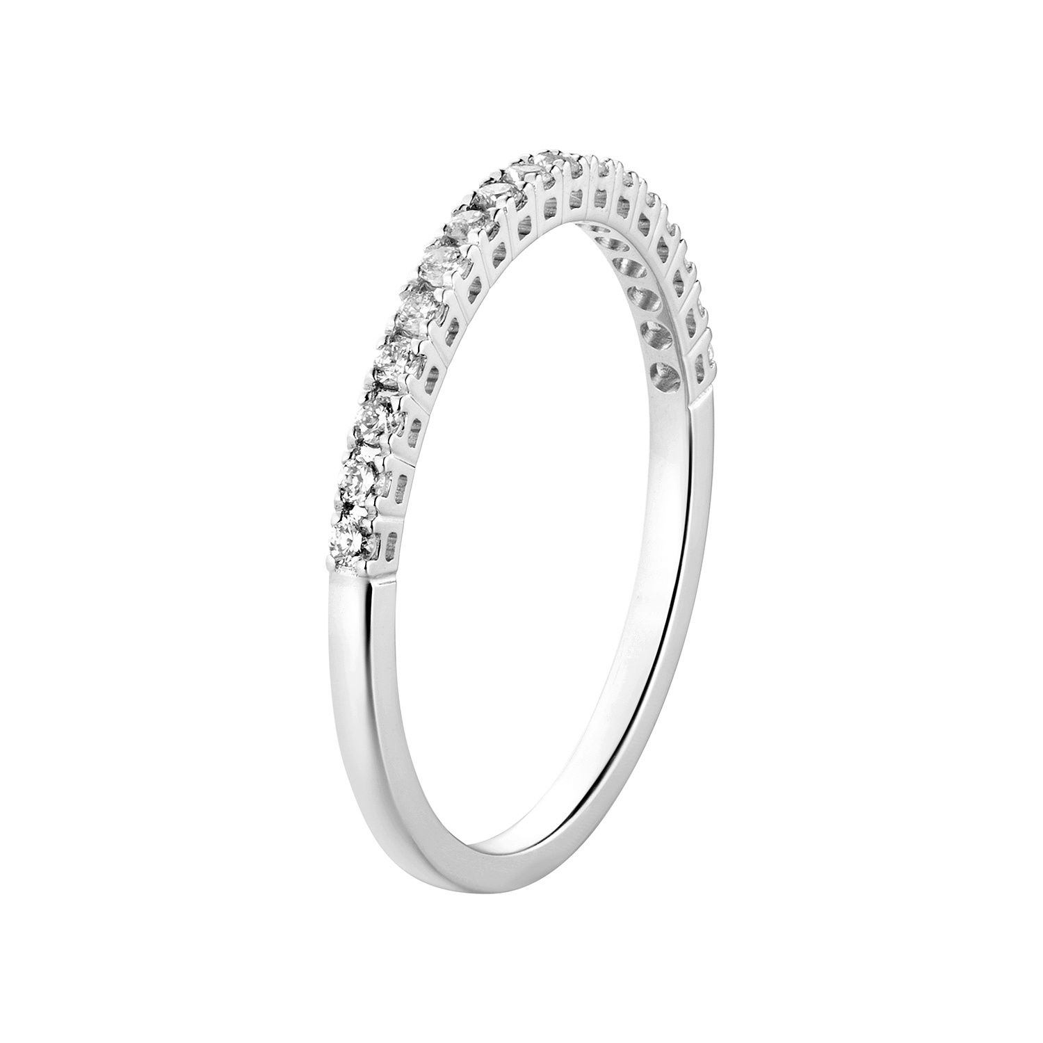 14K White Gold Lab Grown Diamond Wedding Band MZ2075