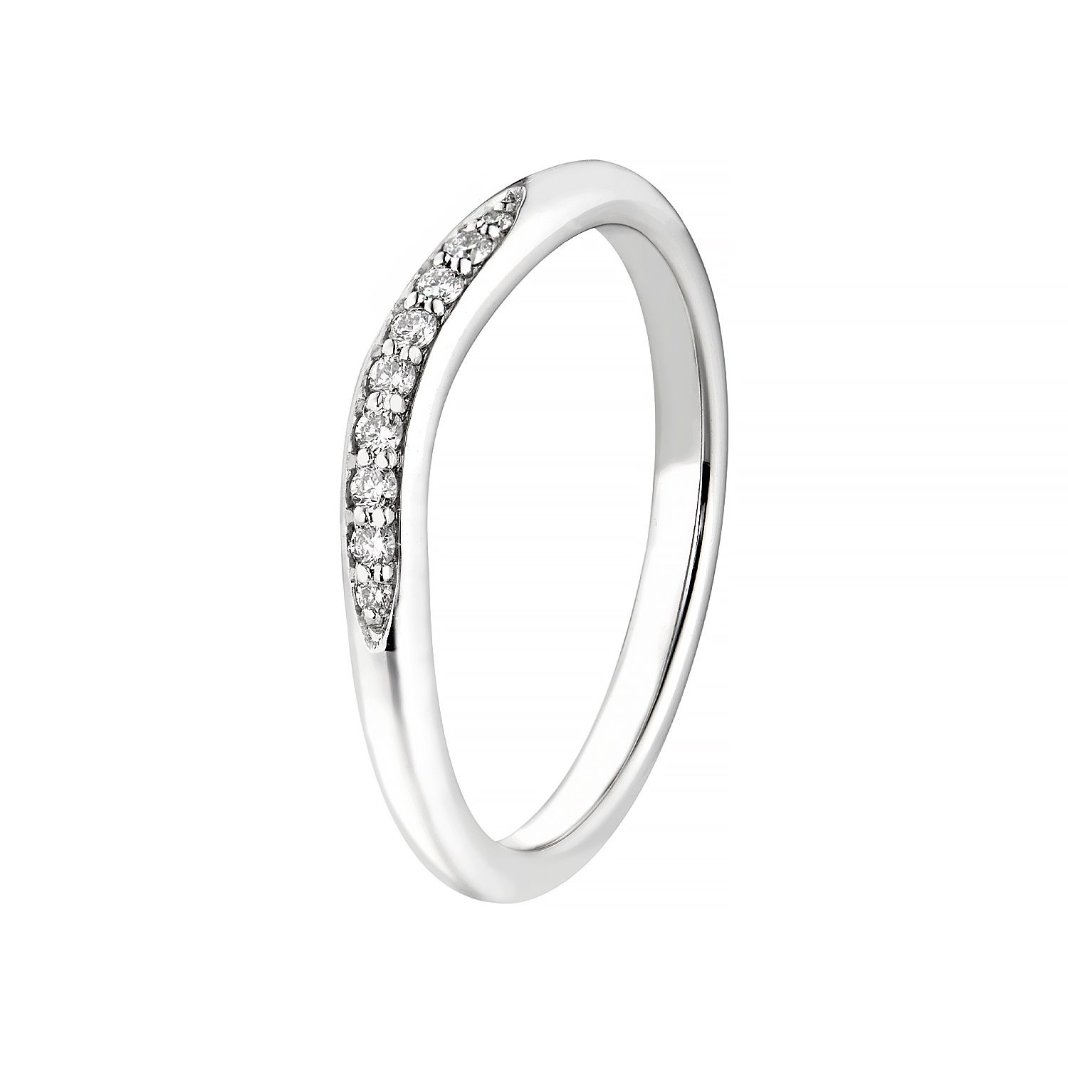 14K White Gold Lab Grown Diamond Wedding Band MZ1852