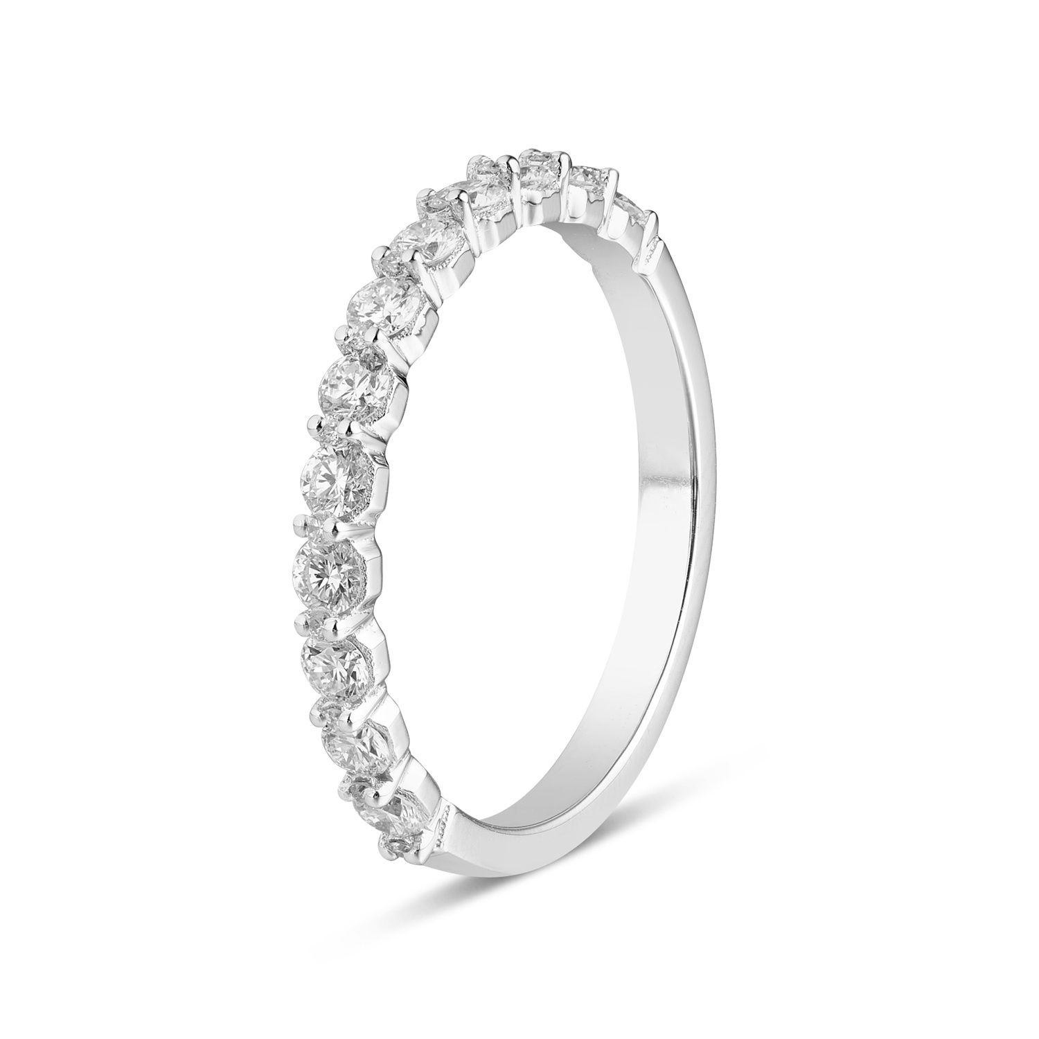 14K White Gold Lab Grown Diamond Wedding Band MZ6045