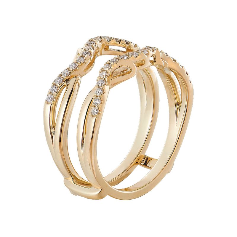 14K Yellow Gold Round Natural Diamond  Enhancer Wedding Band MZ5284