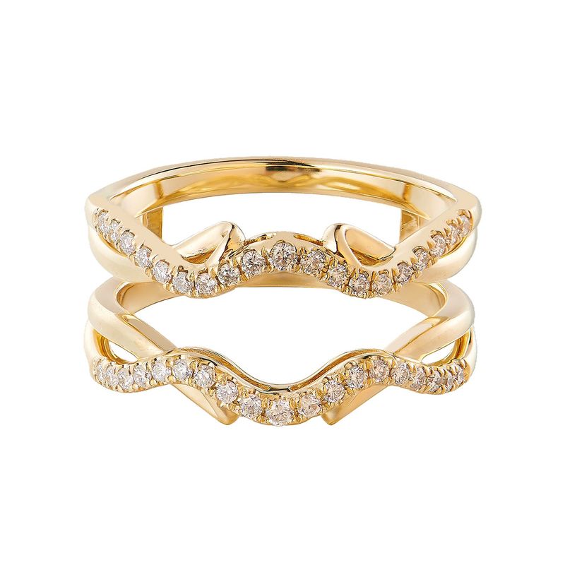 14K Yellow Gold Round Natural Diamond  Enhancer Wedding Band MZ5284