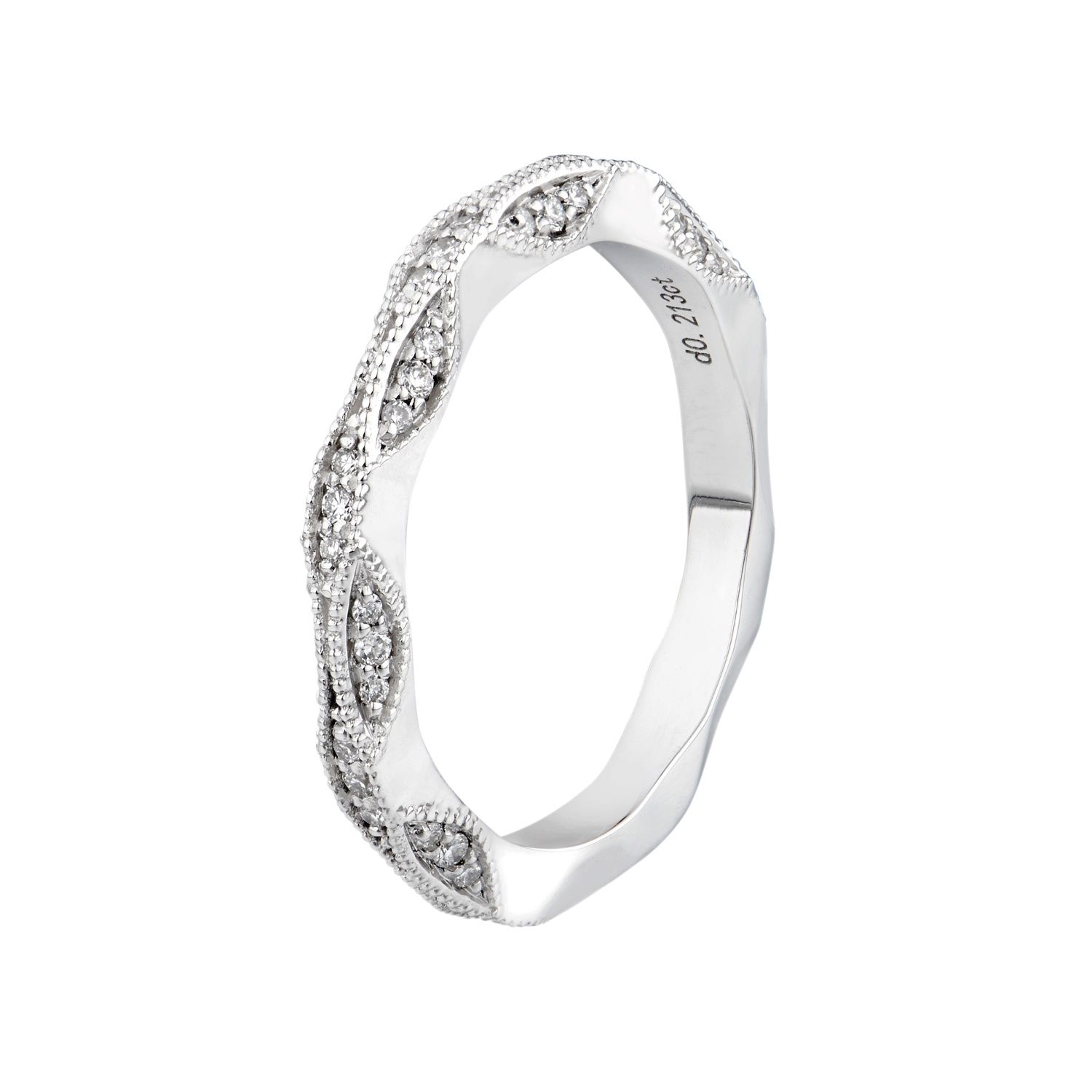 14K White Gold Lab Grown Diamond Wedding Band MZ6090