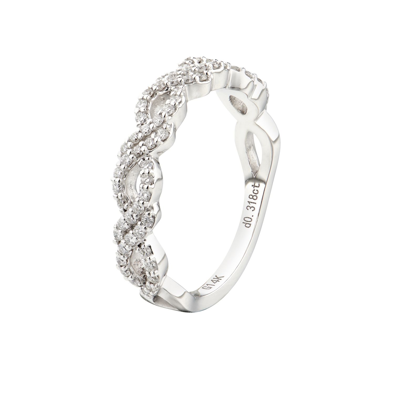 14K White/Yellow Gold Natural Diamond Wedding Band MZ6118, Colour: 14KW-2.8g-0.273ct-ND