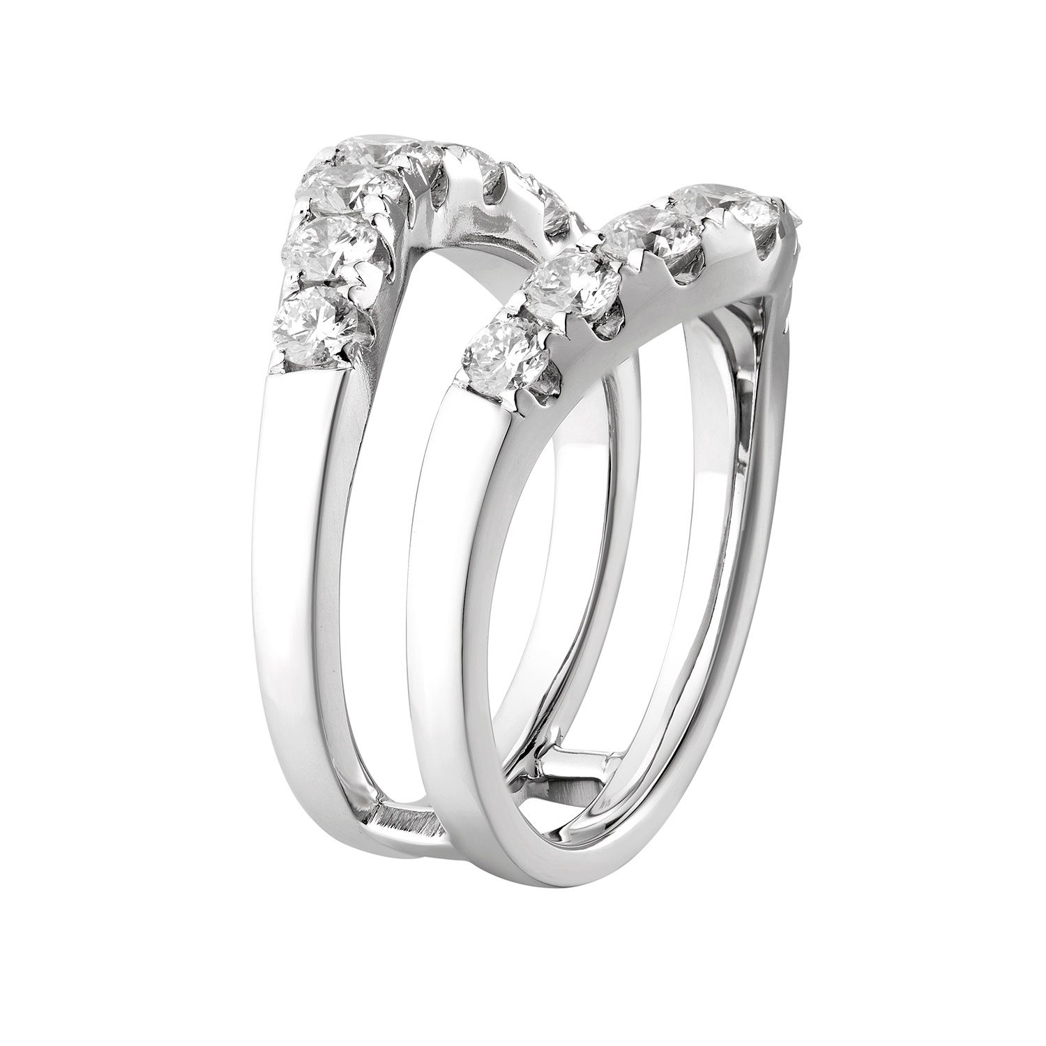 14K White Gold Natural Diamond s Curved Enhancer Ring  Natural Diamond MZ7354
