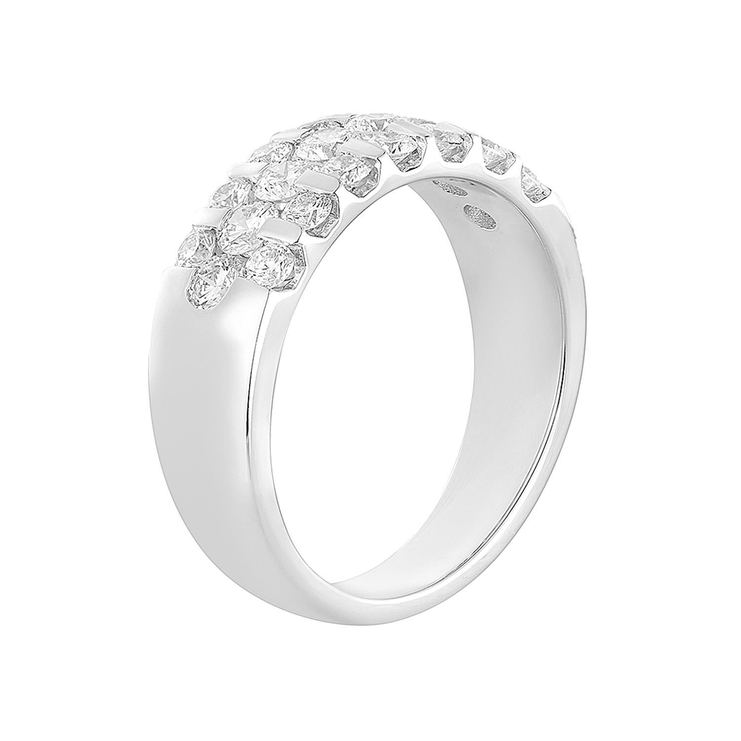 14K White Gold Natural Diamond Wide Band MZ6755