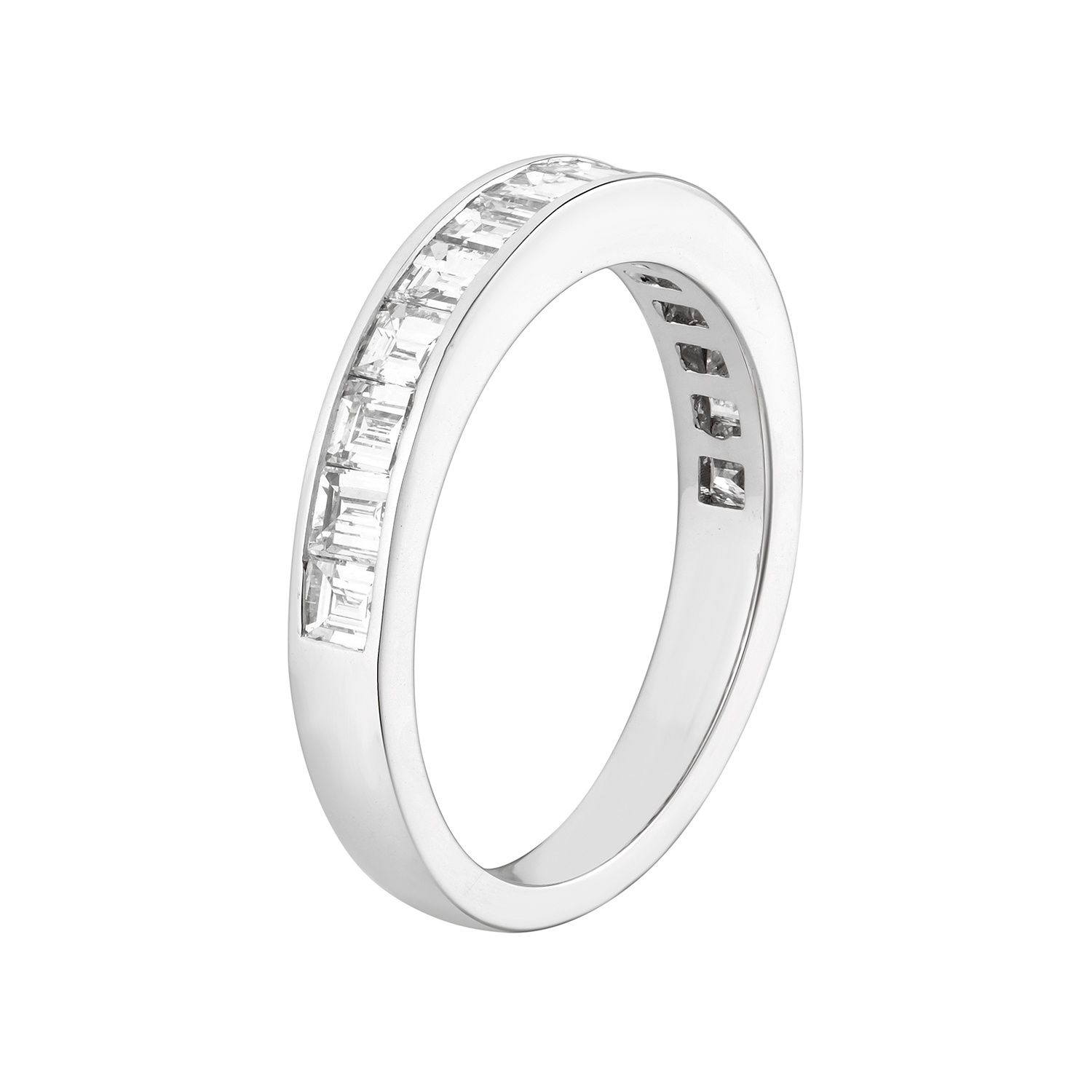 14K White Gold Princess Natural Diamond Wedding Band MZ6902