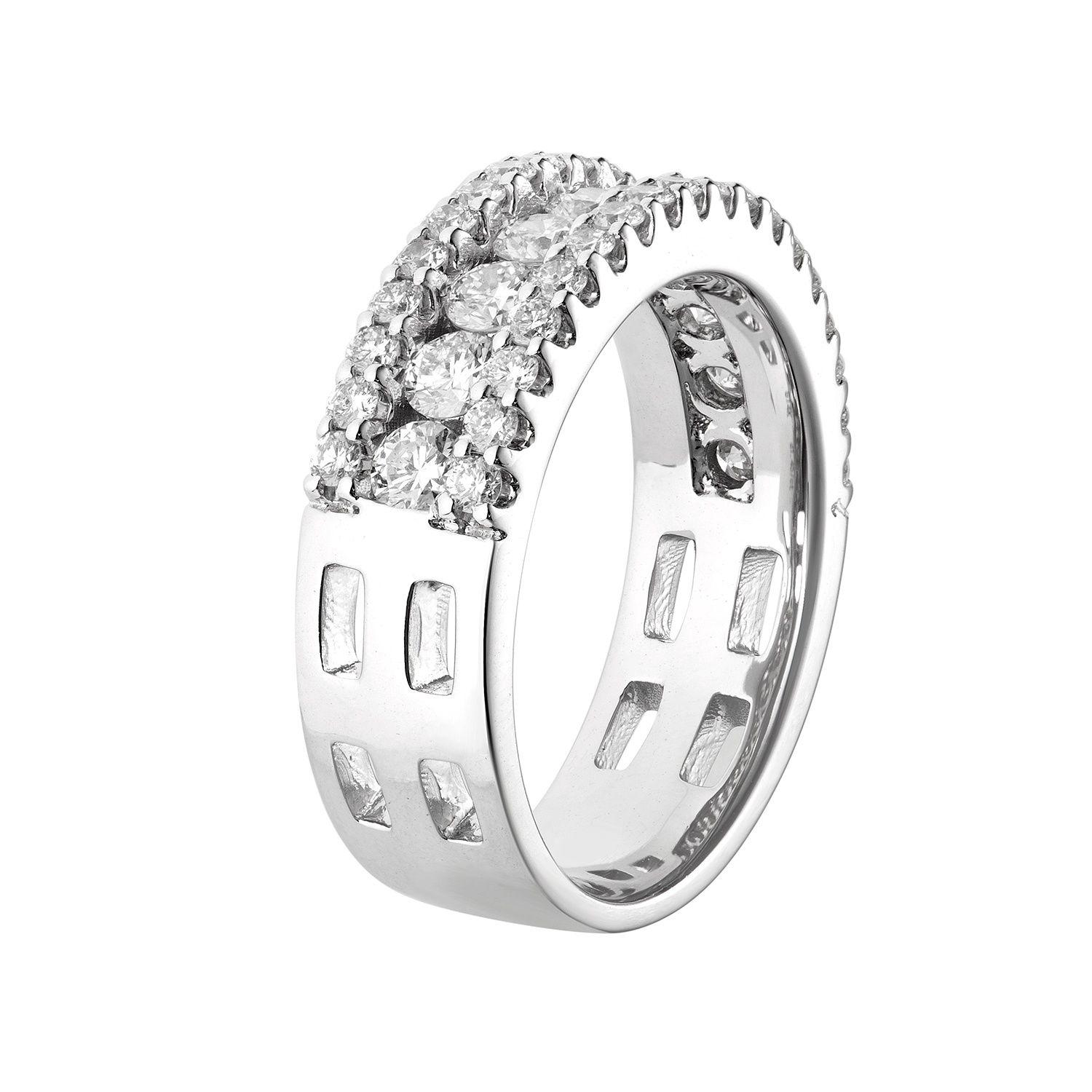 14K White Gold Lab Grown Diamond Wedding Band MZ7366