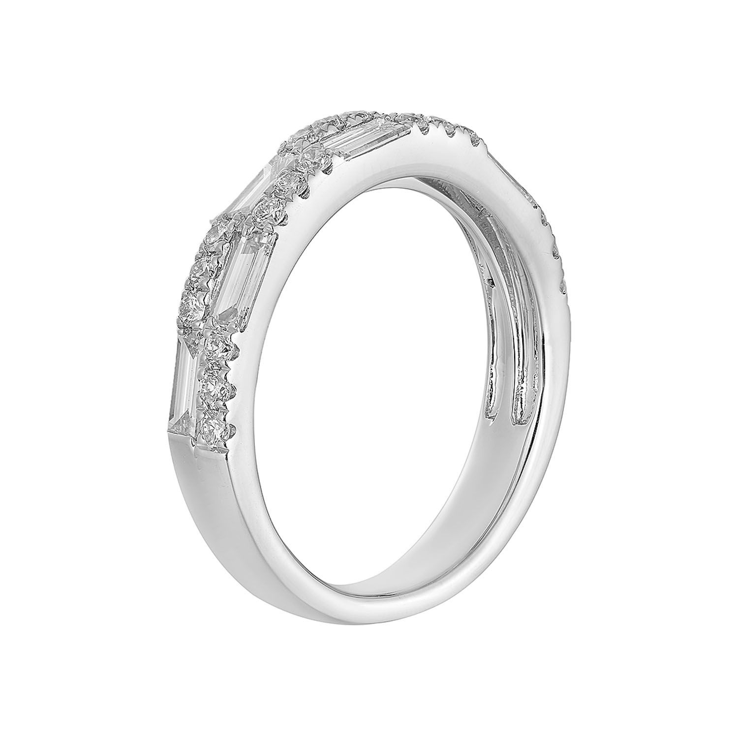 14K White Gold Natural Diamond Wedding Band MZ72943