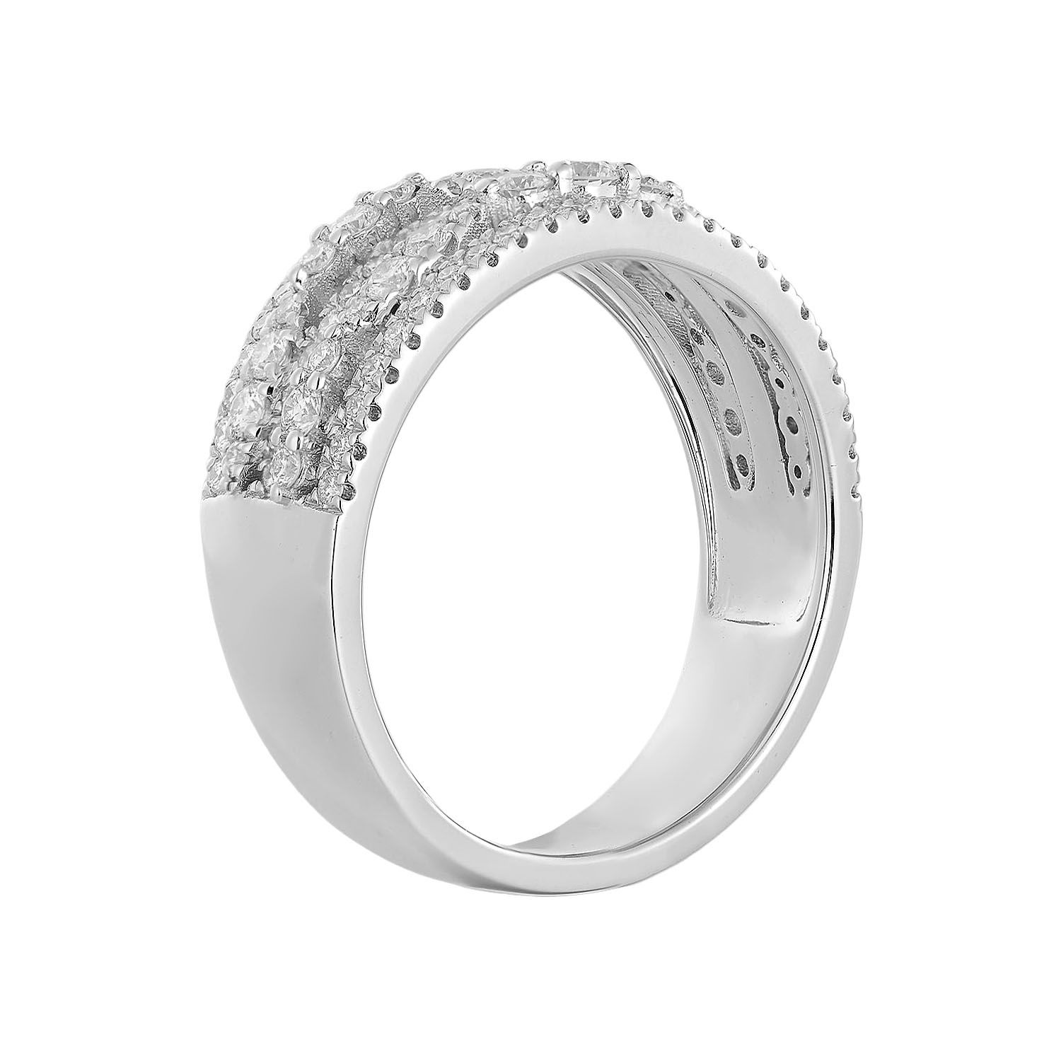 14K White Gold Natural Diamond Wide Band MZ72970