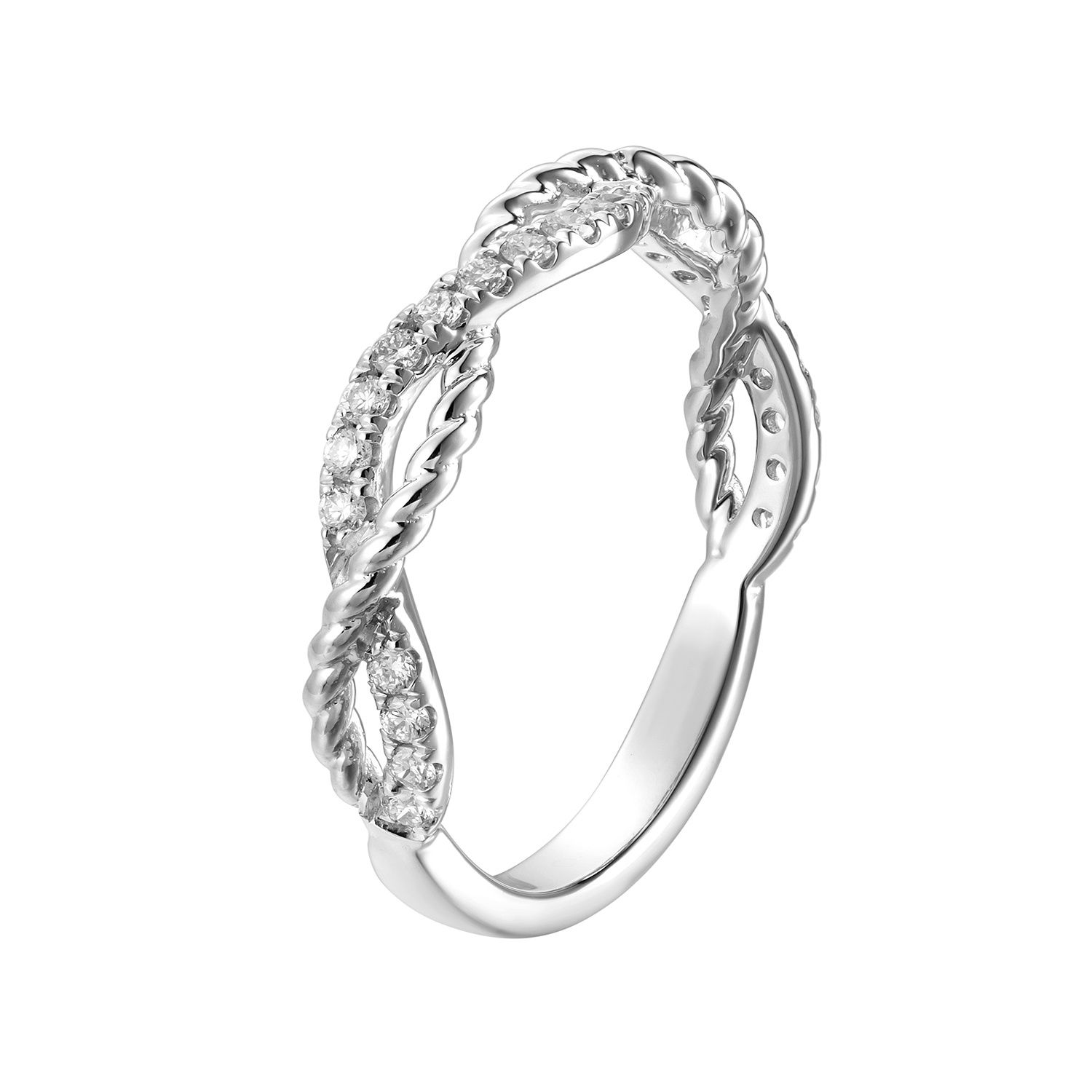 14K White Gold Lab Grown Diamond Wedding Band MZ61391