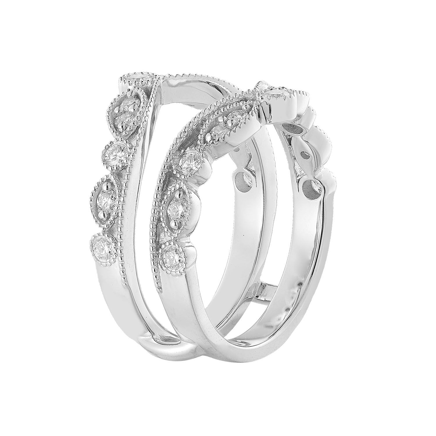 14K White Gold Natural Diamond Enhancer Ring MZ6042