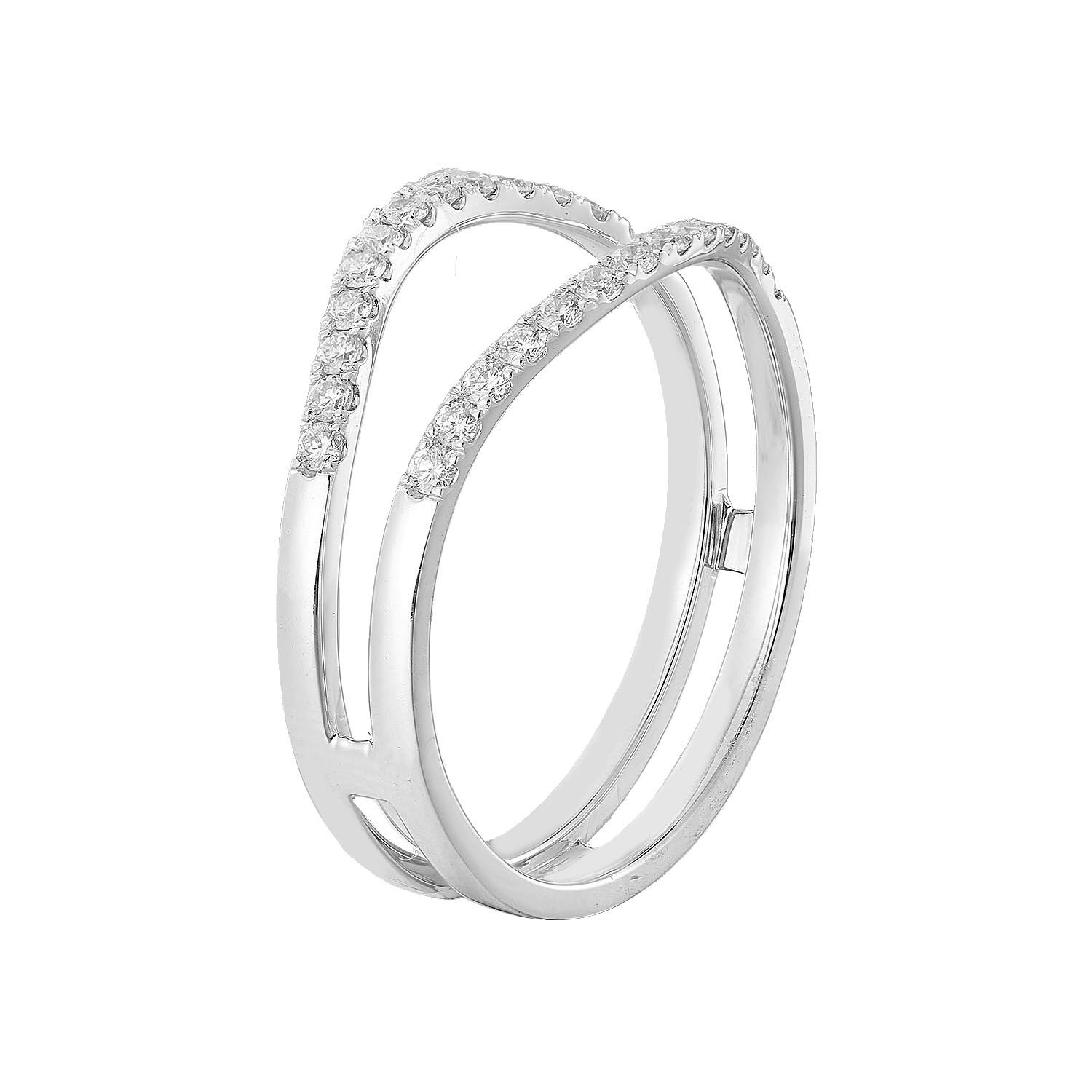 14K White Gold Natural Diamond Enhancer Ring MZ045-6.5#