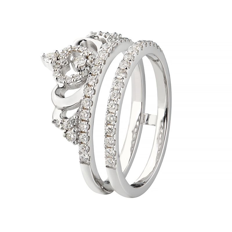 14K White Gold Natural Diamond s  Enhancer Ring  MZ6216