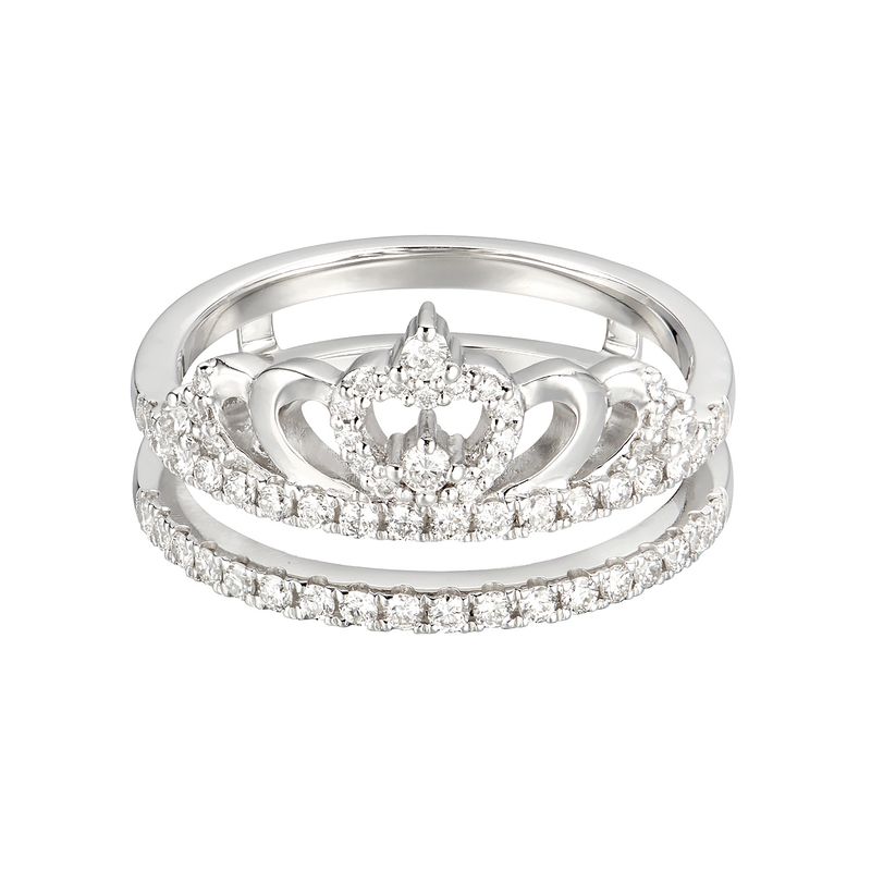 14K White Gold Natural Diamond s  Enhancer Ring  MZ6216