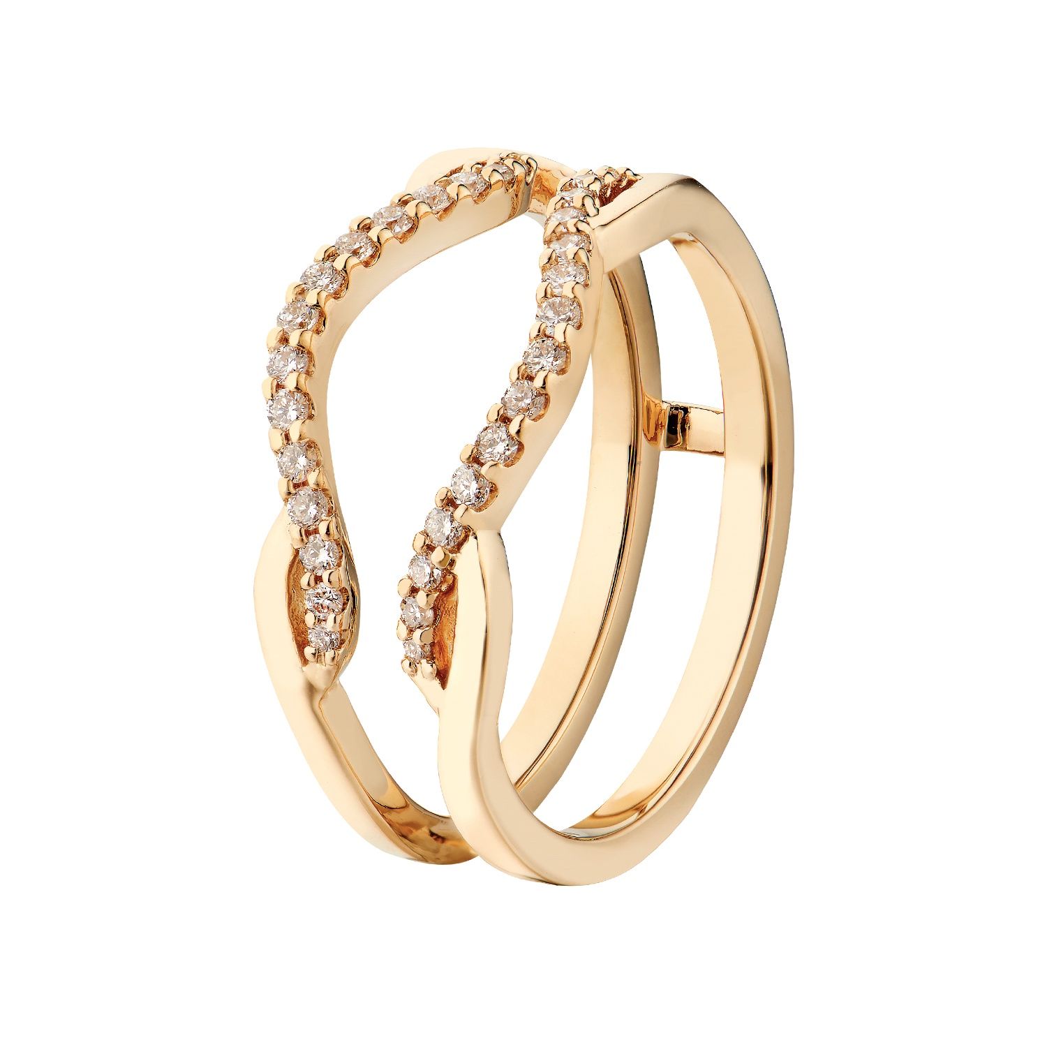 14K Yellow Gold Natural Diamond s Curved Enhancer Ring MZ6222