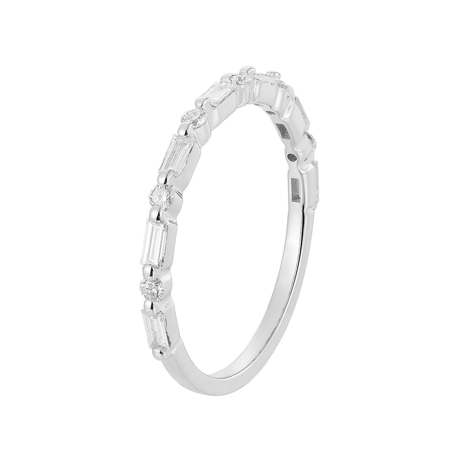 14K White Gold Lab Grown Diamond Wedding Band MZ5066