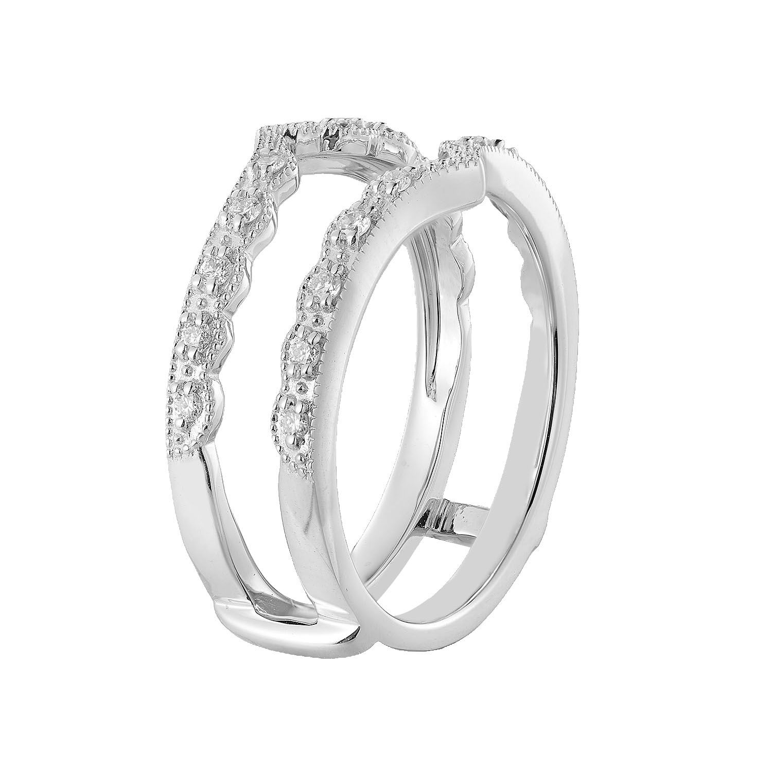 14K White Gold Natural Diamond Enhancer Ring MZ5265