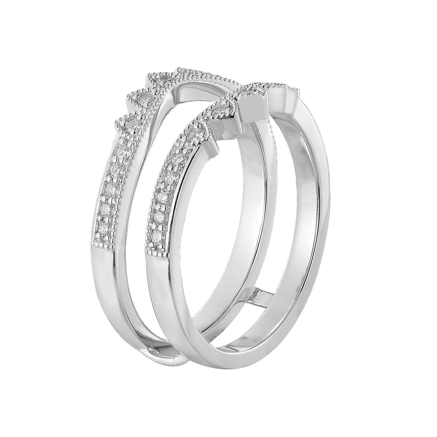 14K White Gold Natural Diamond Enhancer Ring MZ6178