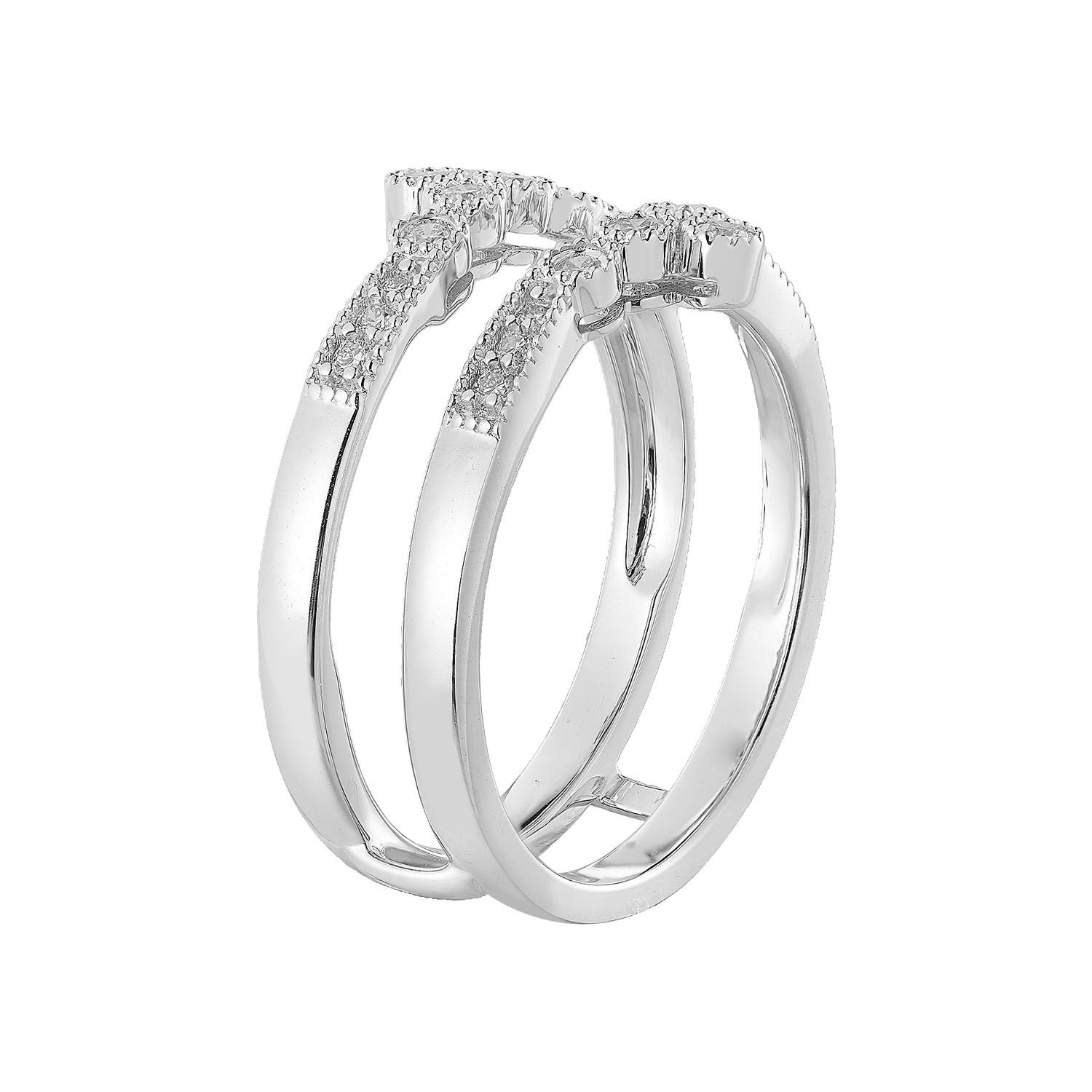 14K White Gold Natural Diamond Enhancer Ring MZ6179