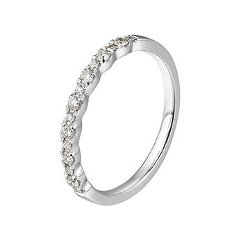 14K White Gold Lab Grown Diamond Wedding Band MZ5069