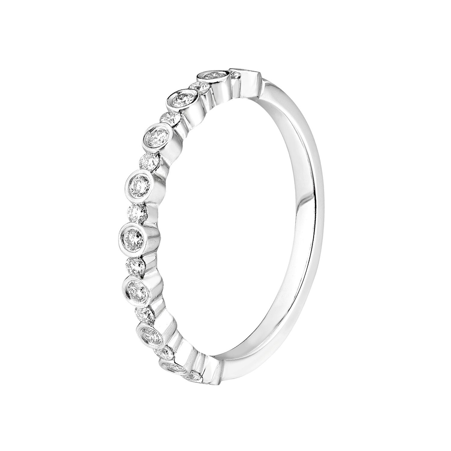 14K White Gold Lab Grown Diamond Wedding Band MZ5081