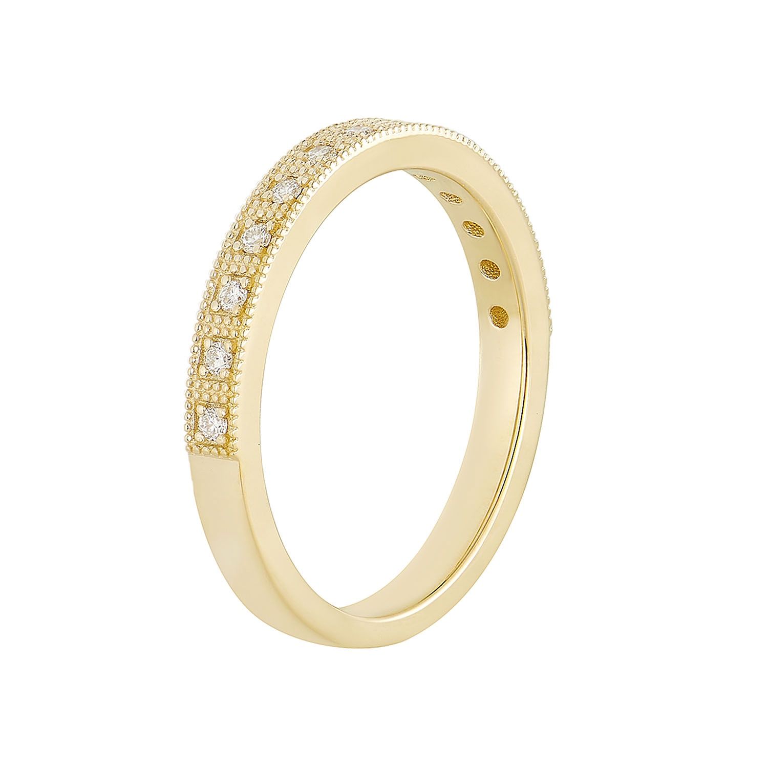 14K Yellow Gold Round Natural Diamond  Wedding Band MZ11971