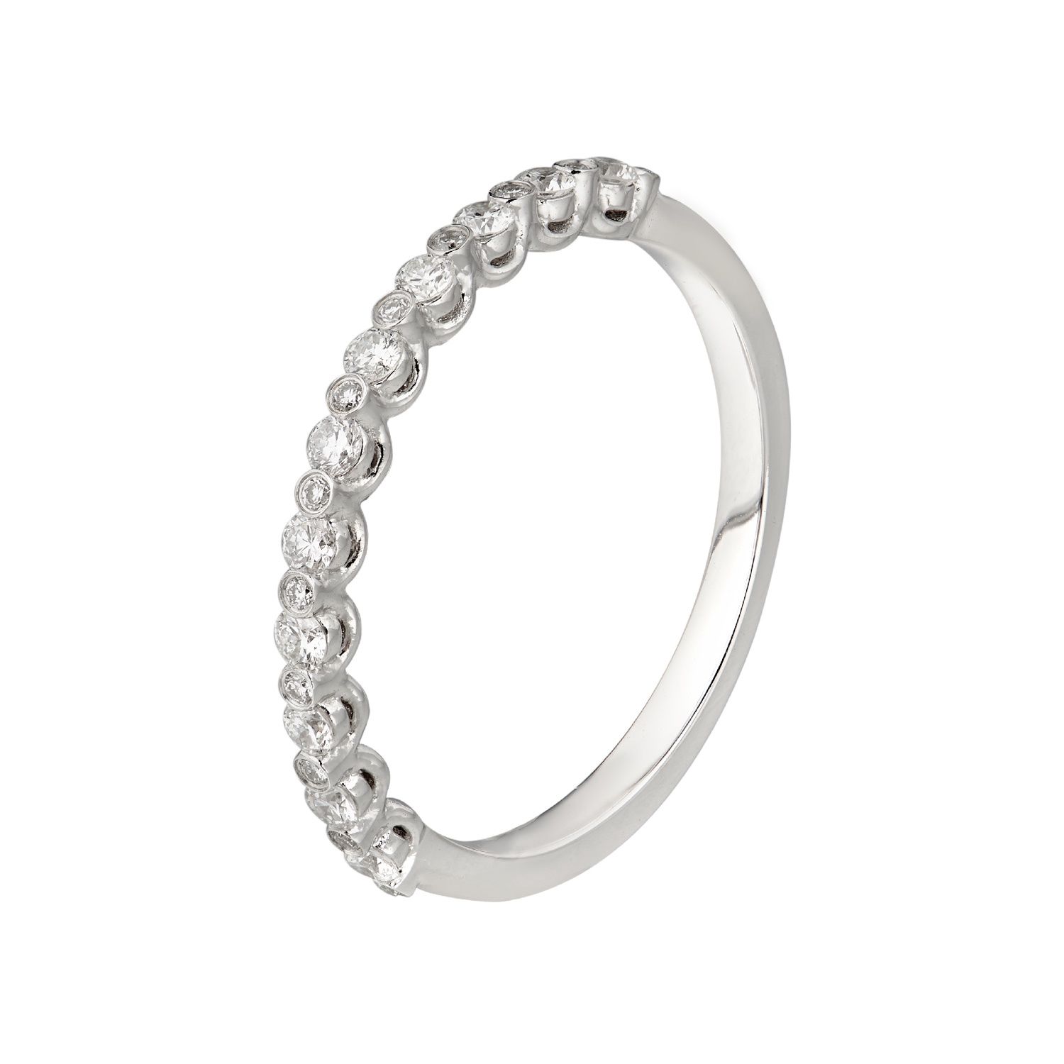 14K White/Yellow Gold Natural Diamond Wedding Band MZ5082, Colour: 14KW-1.54g-0.268ct-ND