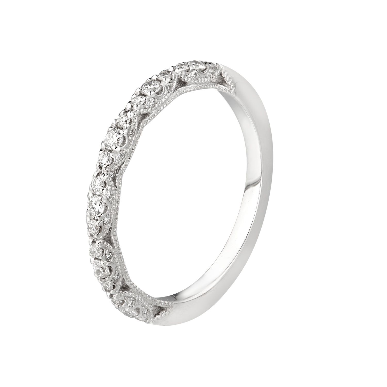 14K White Gold Lab Grown Diamond Wedding Band MZ5084