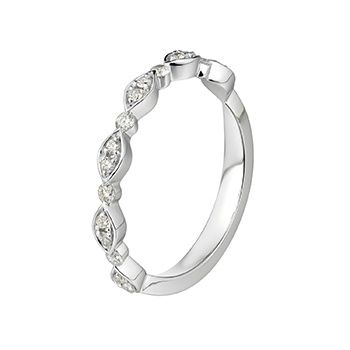 14K White Gold Lab Grown Diamond Wedding Band MZ5091