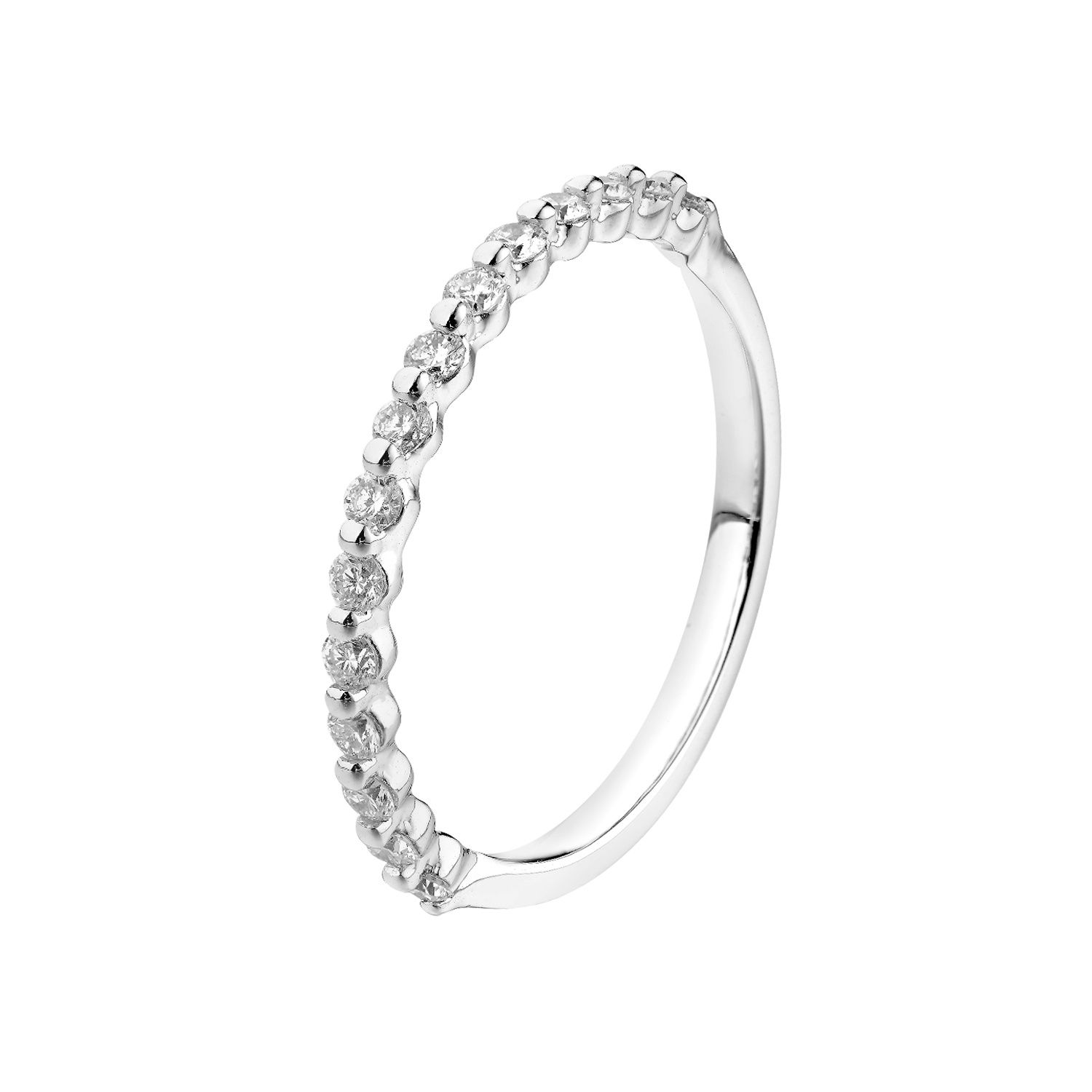 14K White Gold Lab Grown Diamond Wedding Band MZ5097