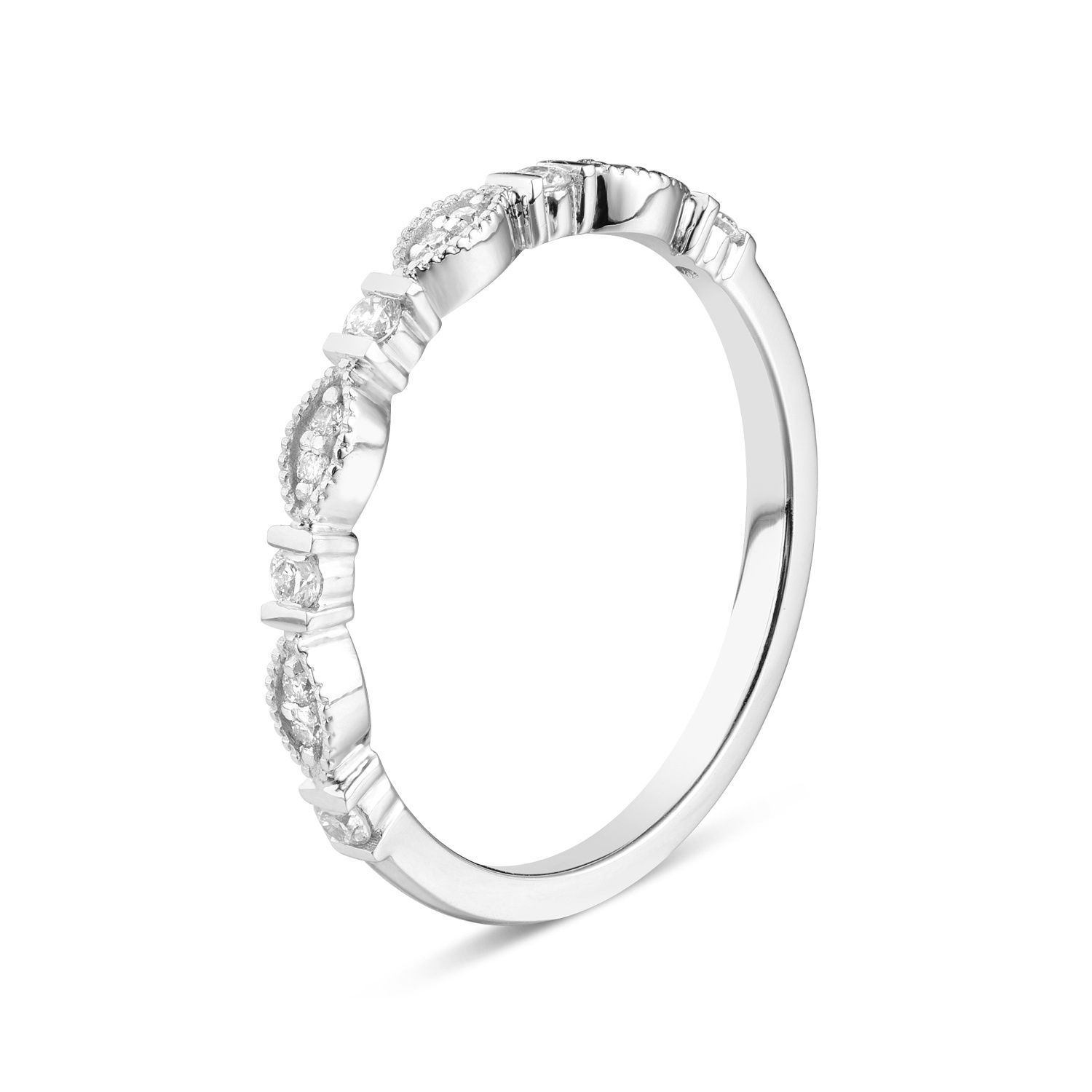 14K White Gold Lab Grown Diamond Wedding Band MZ5100