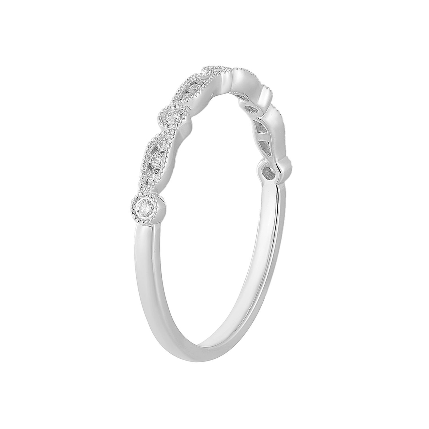 14K White/Yellow Gold Natural Diamond Wedding Band MZ5101, Colour: 14KW-1.91g-0.155ct-ND