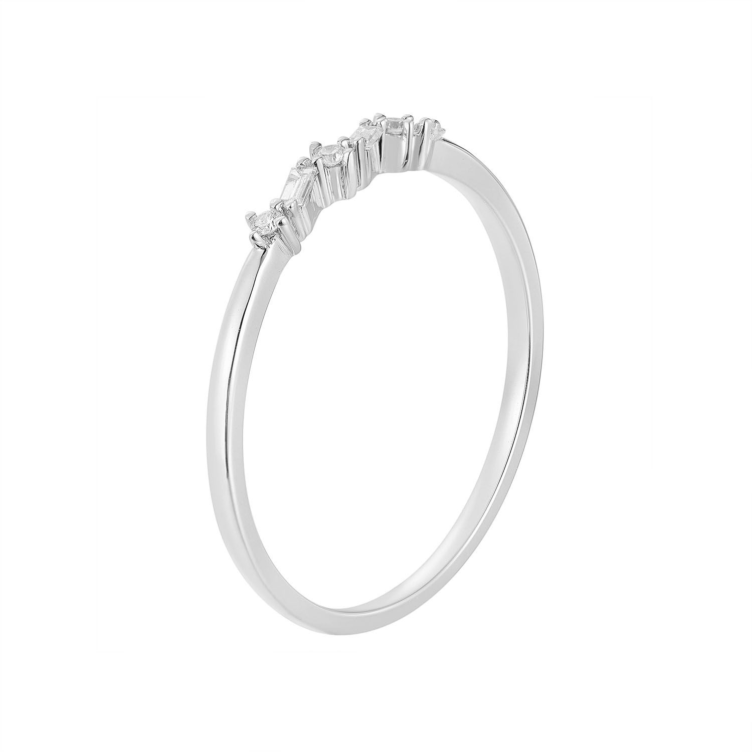 14K WhiteGold Lab Grown Diamond Wedding Band IH-377