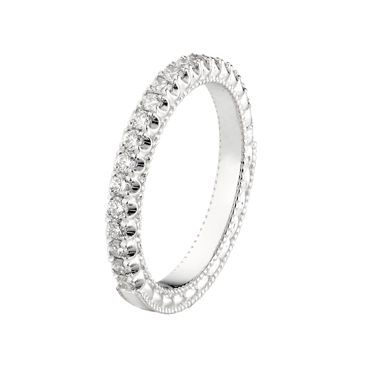 14K White Gold Lab Grown Diamond Wedding Band MZ1064