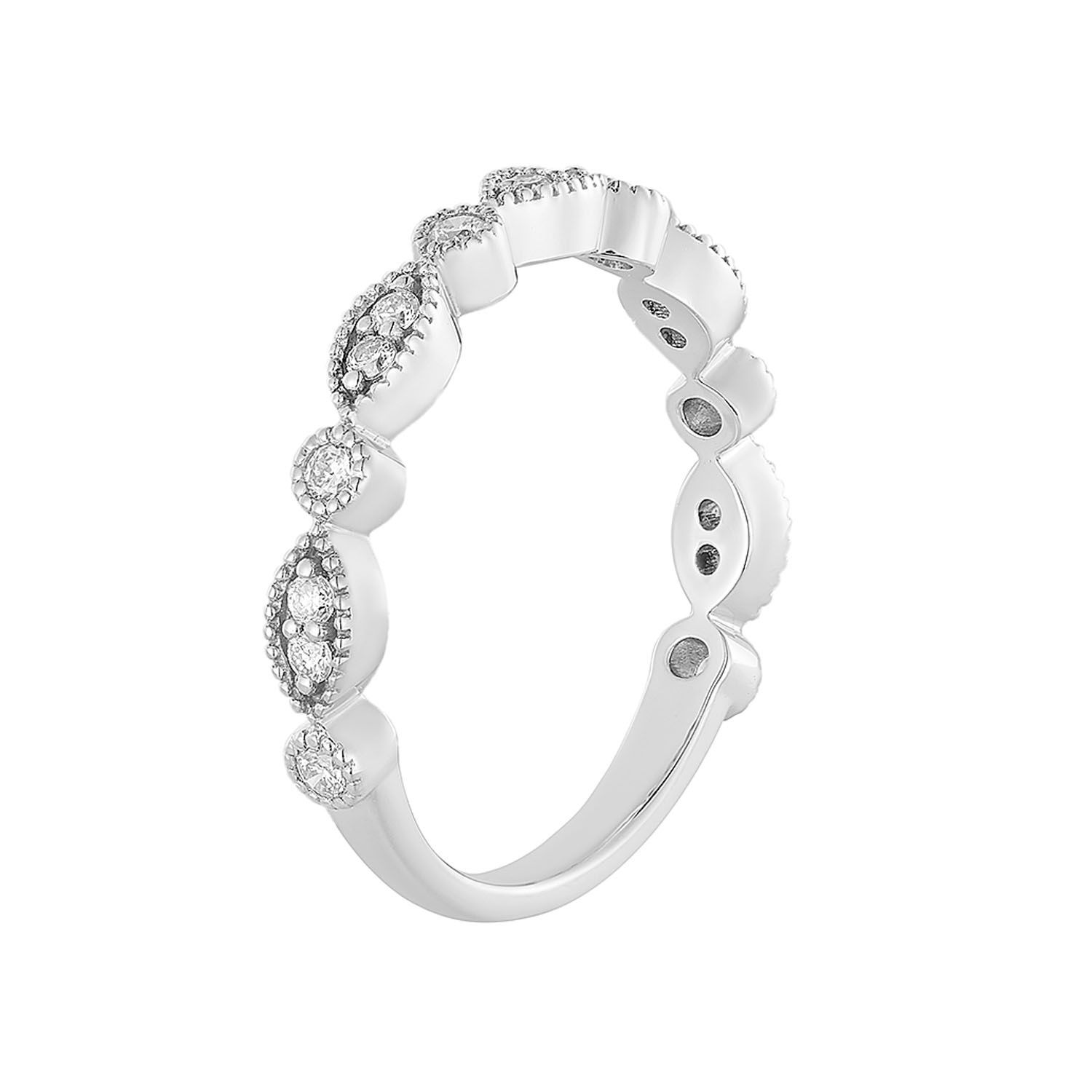 14K White Gold Lab Grown Diamond Wedding Band MZ1043-1