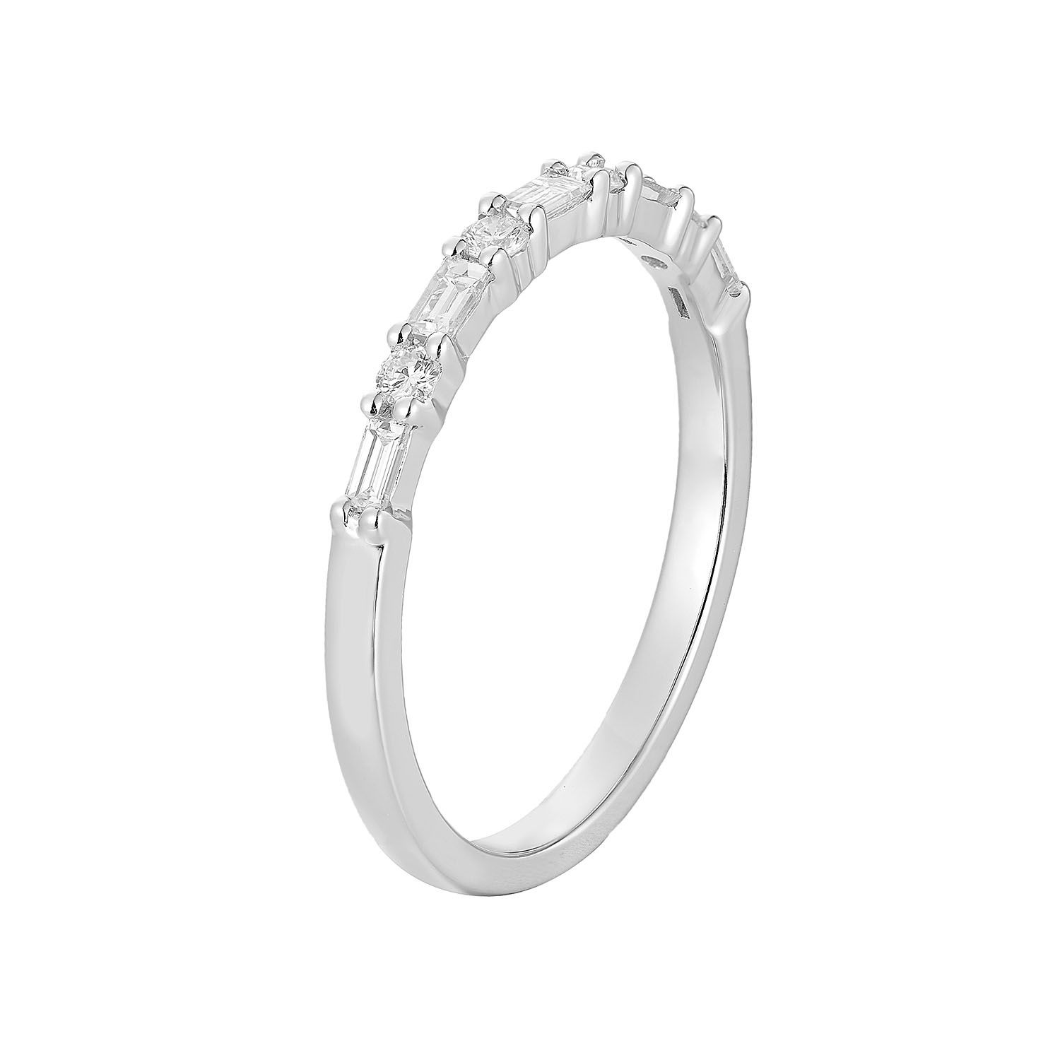 14K White Gold Lab Grown Diamond Wedding Band MZ5321