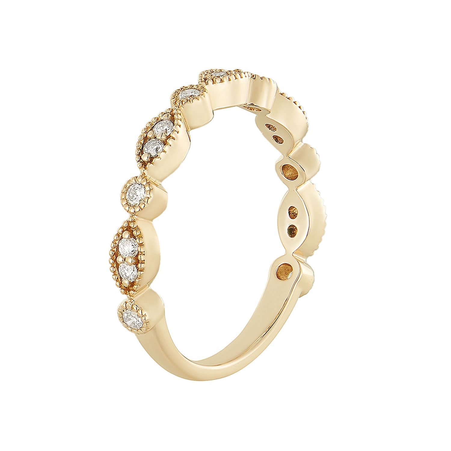 14K White/Yellow Gold Natural Diamond Wedding Band MZ1043-1, Colour: 14KY-2.31g-0.222ct-ND