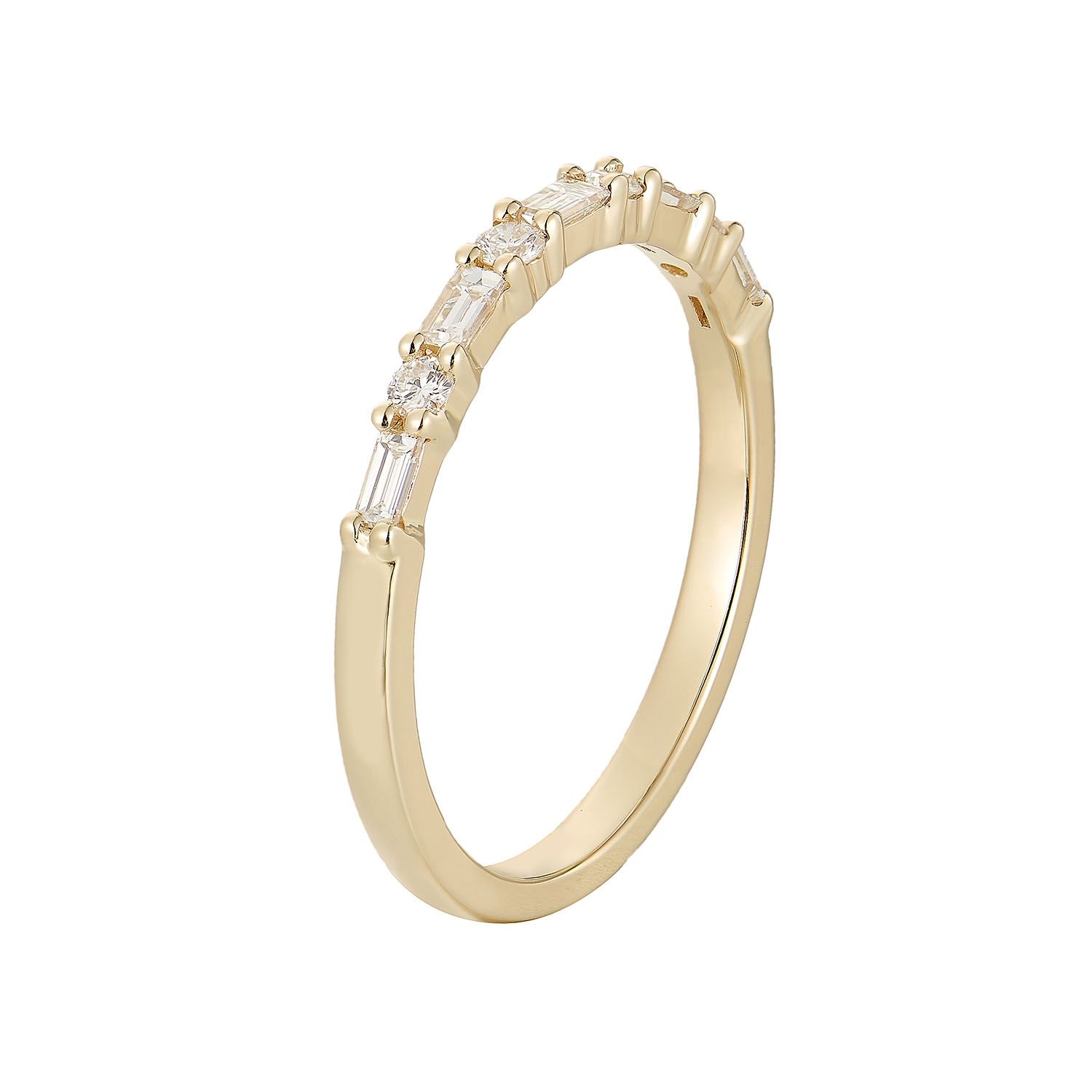 14K White/Yellow Gold Natural Diamond Wedding Band MZ5321, Colour: 14KY-1.83g-0.313ct-ND