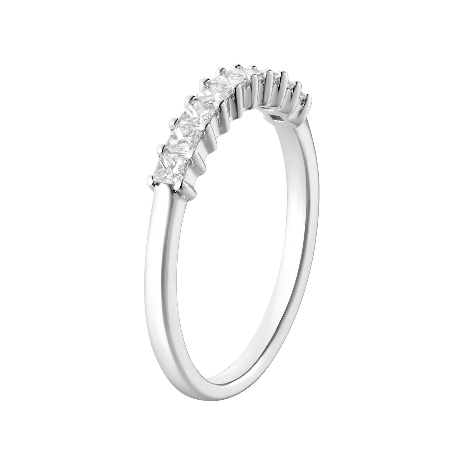 14K White Gold Princess Lab Grown Diamond Wedding Band MZ5731