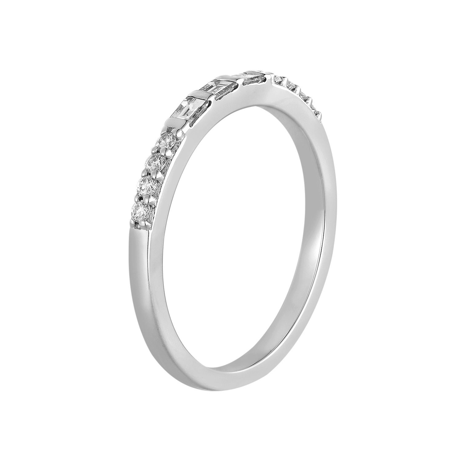 14K White/Yellow Gold Natural Diamond Wedding Band MZ11782, Colour: 14KW-1.82g-0.189ct-ND