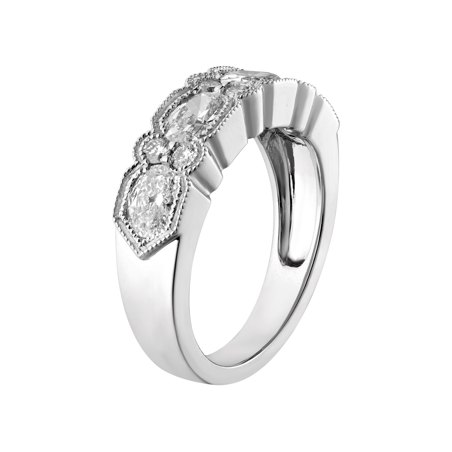 14K White Gold Oval Lab Grown Diamond Ring MZ5833