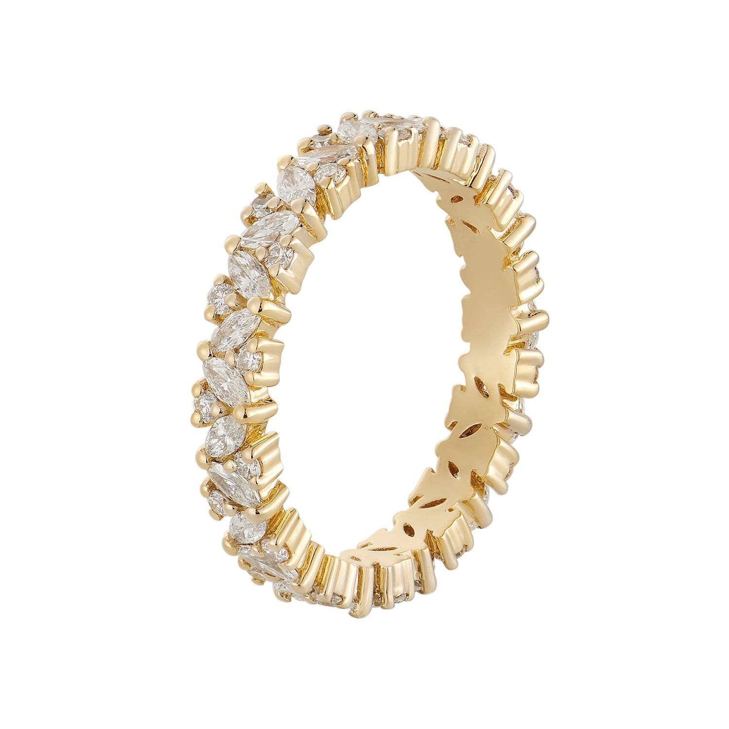 14K White/Yellow Gold Natural Diamond Eternity Band RD0103-1, Colour: 14KY-2.32g-1.065ct-ND
