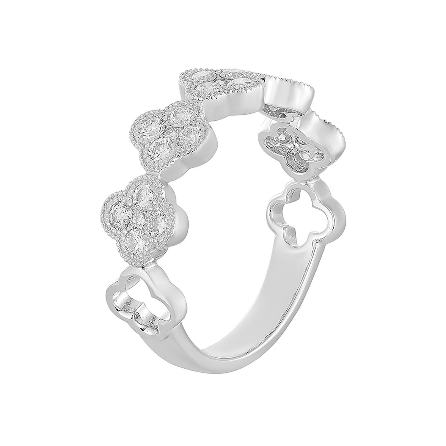 14K White/Yellow Gold Natural Diamond Wedding Ring MZ5048-1, Colour: 14KW-3.18g-0.566ct-ND