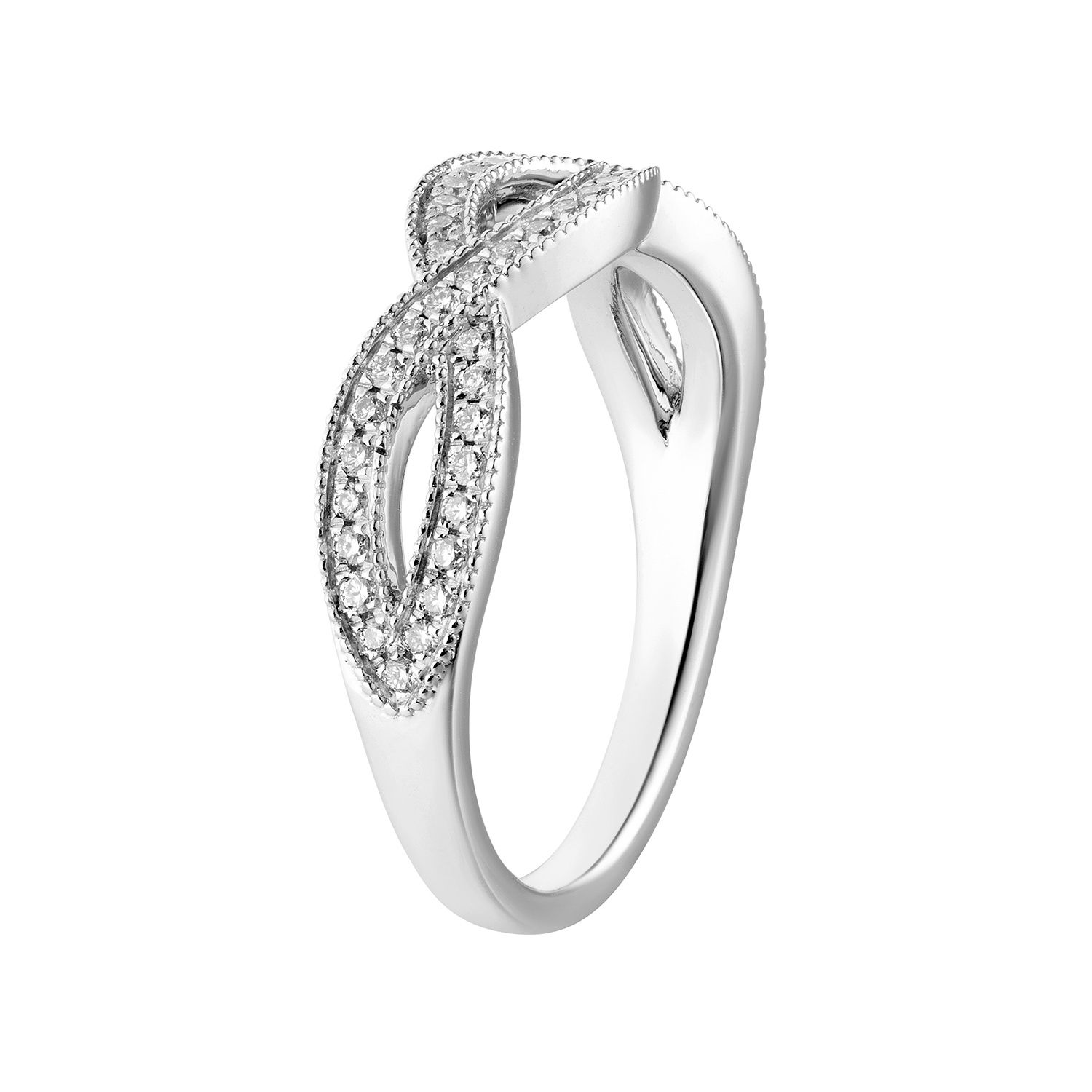 14K White Gold Lab Grown Diamond Wedding Band MZ5739
