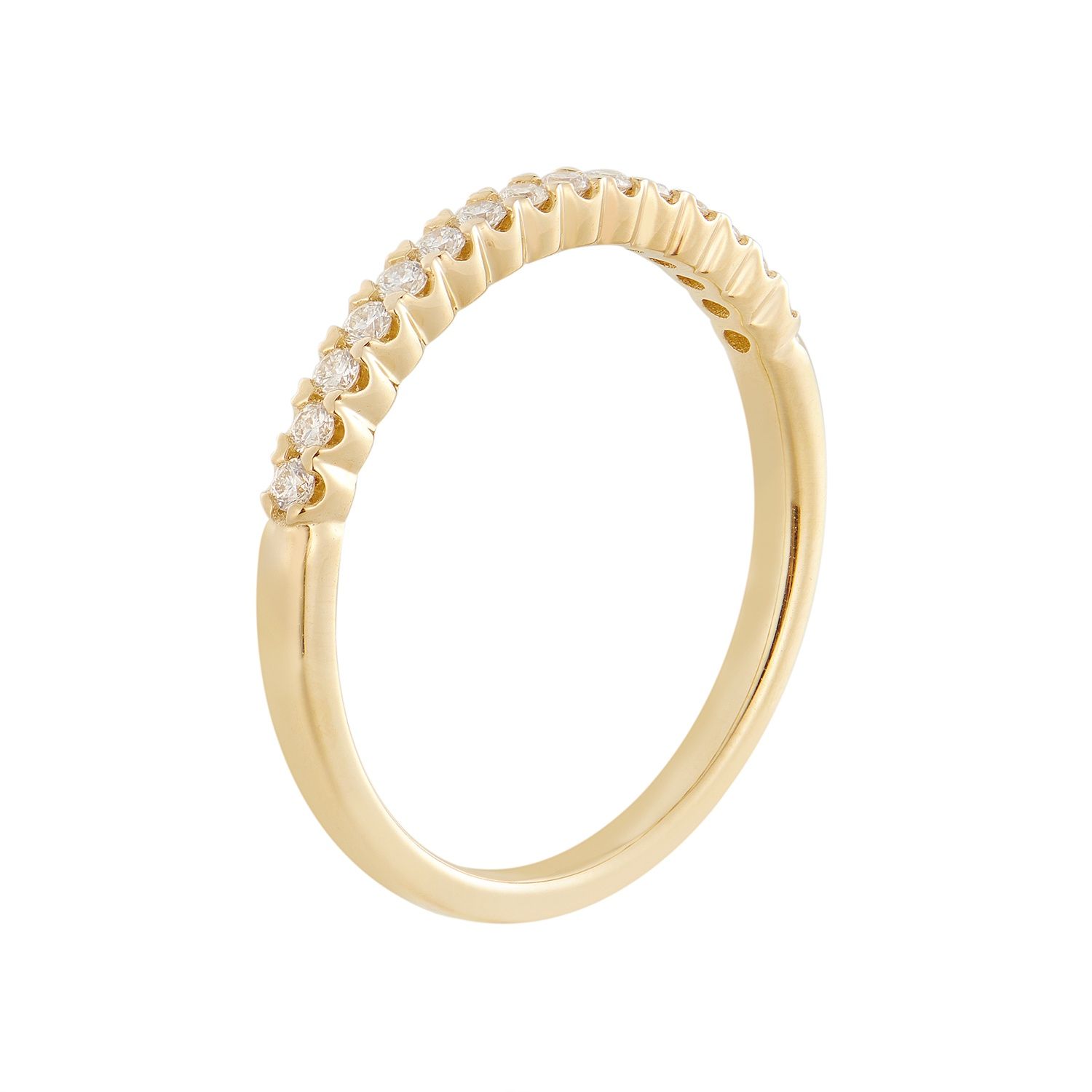 14K White/Yellow Gold Natural Diamond Wedding Band MZ5821, Colour: 14KY-1.85g-0.153ct-ND