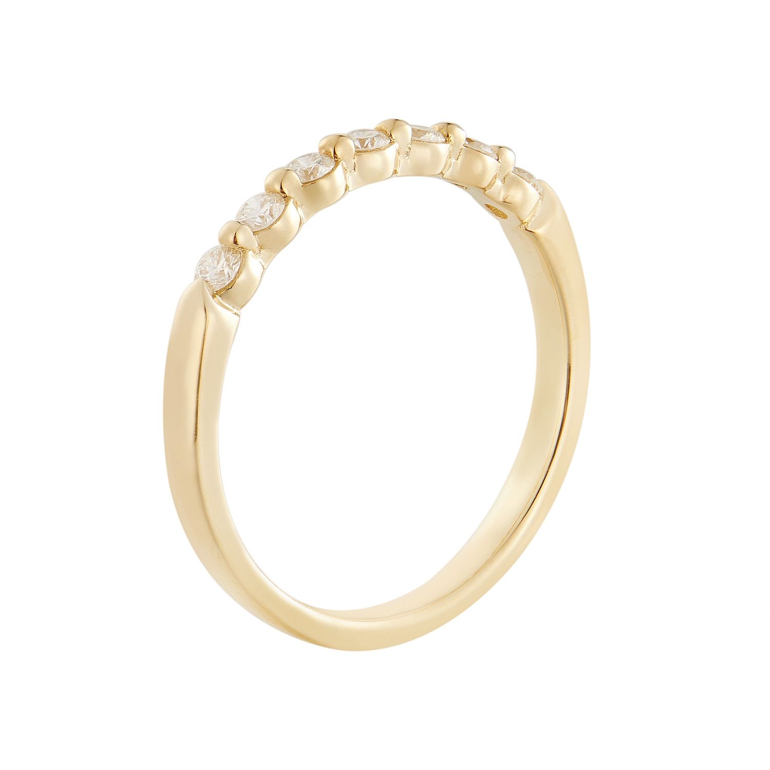 14K White/Yellow Gold Natural Diamond Wedding Band MZ5824, Colour: 14KY-2.17g-0.2ct-ND