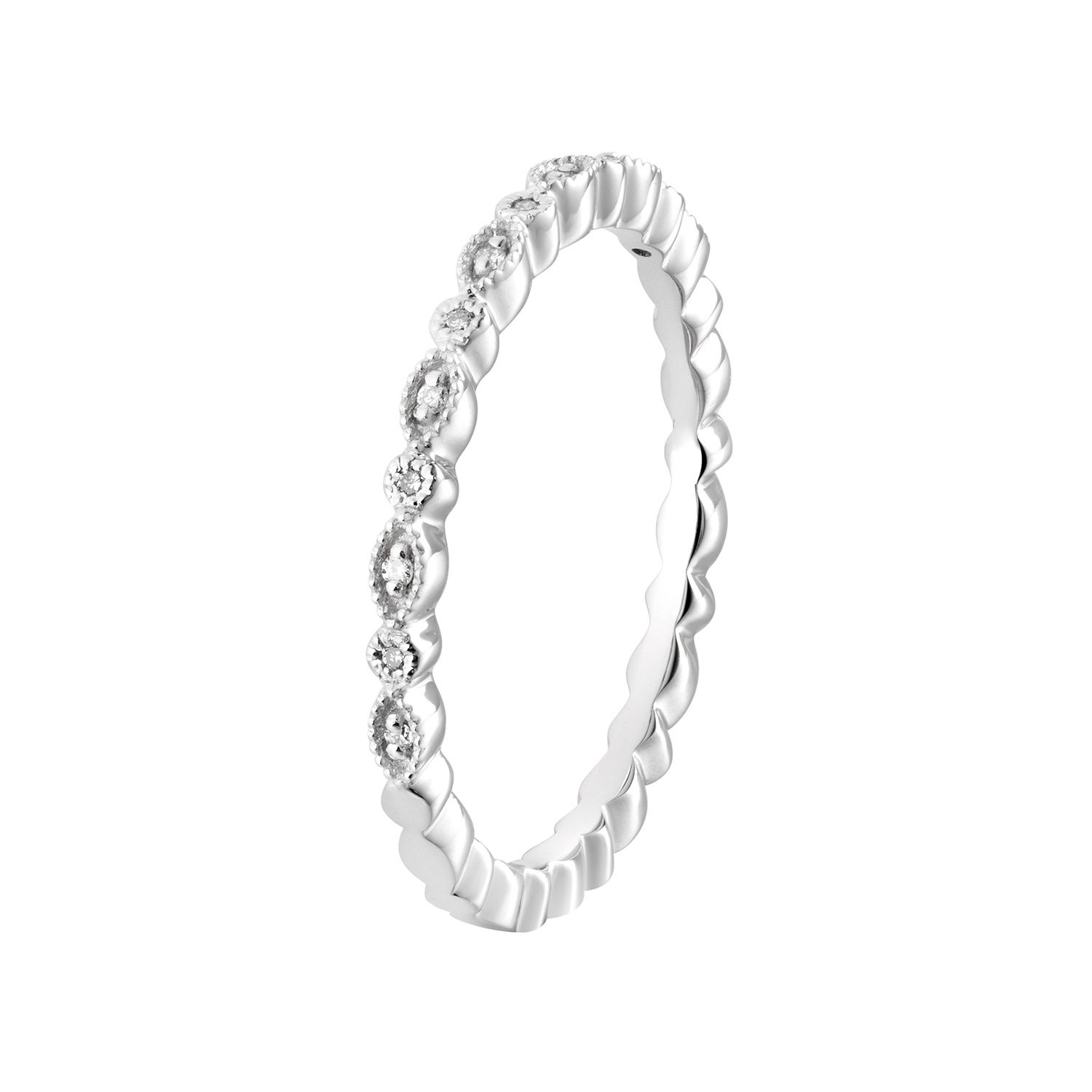 14K White Gold Lab Grown Diamond Wedding Band MZ5825