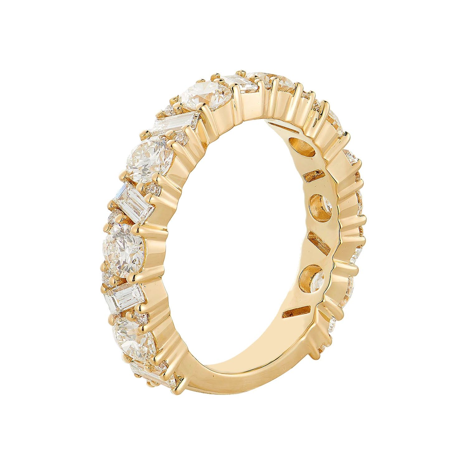 14K Yellow Gold Natural Diamond Wedding Band MZ5903, Colour: 14KY-2.82g-1.123ct-ND